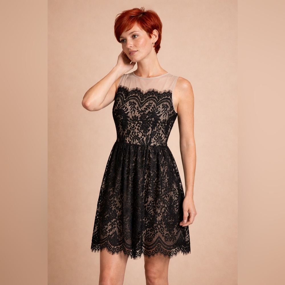 Maurices Black Lace Dress with Beige Lining